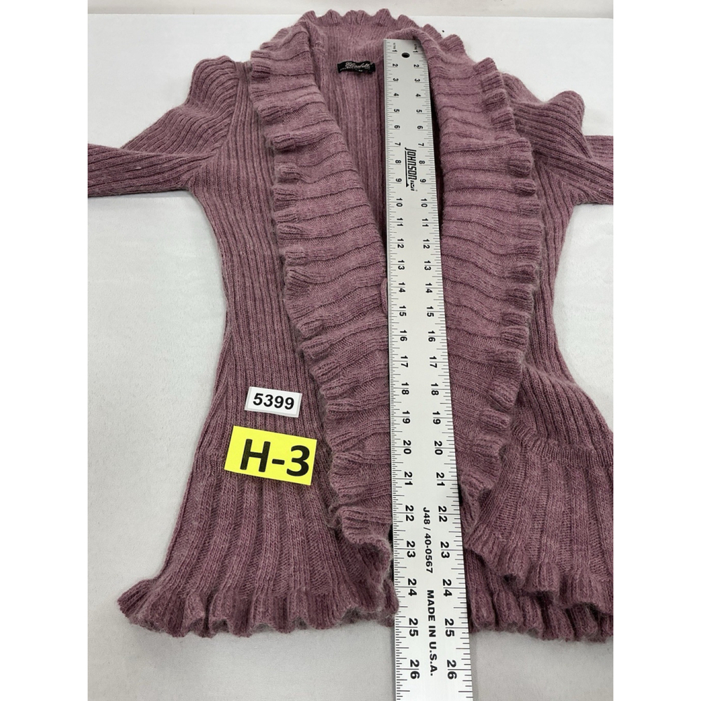 Womans Elisadetta Collection Long Sleeve Cardigan Sweater Medium Lavender - Picture 7 of 9